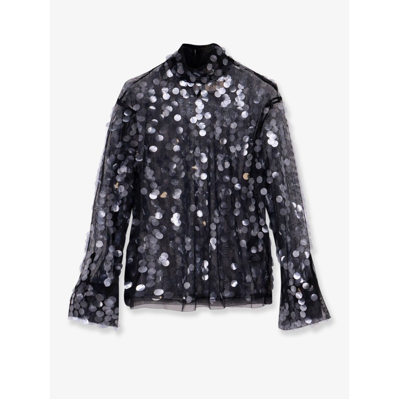 Voile top with maxi sequins