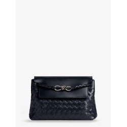 Andiamo Messenger shoulder bag in woven leather with Knot detail