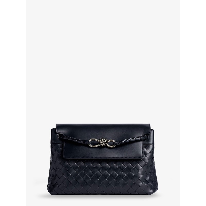 Andiamo Messenger shoulder bag in woven leather with Knot detail