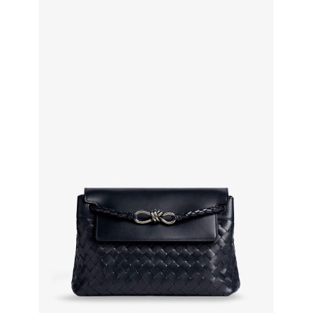 Andiamo Messenger shoulder bag in woven leather with Knot detail