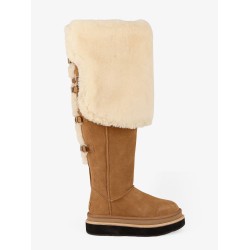 Suede and fur boots
