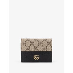 Mini Wallet leather and GG Supreme Fabric card holder