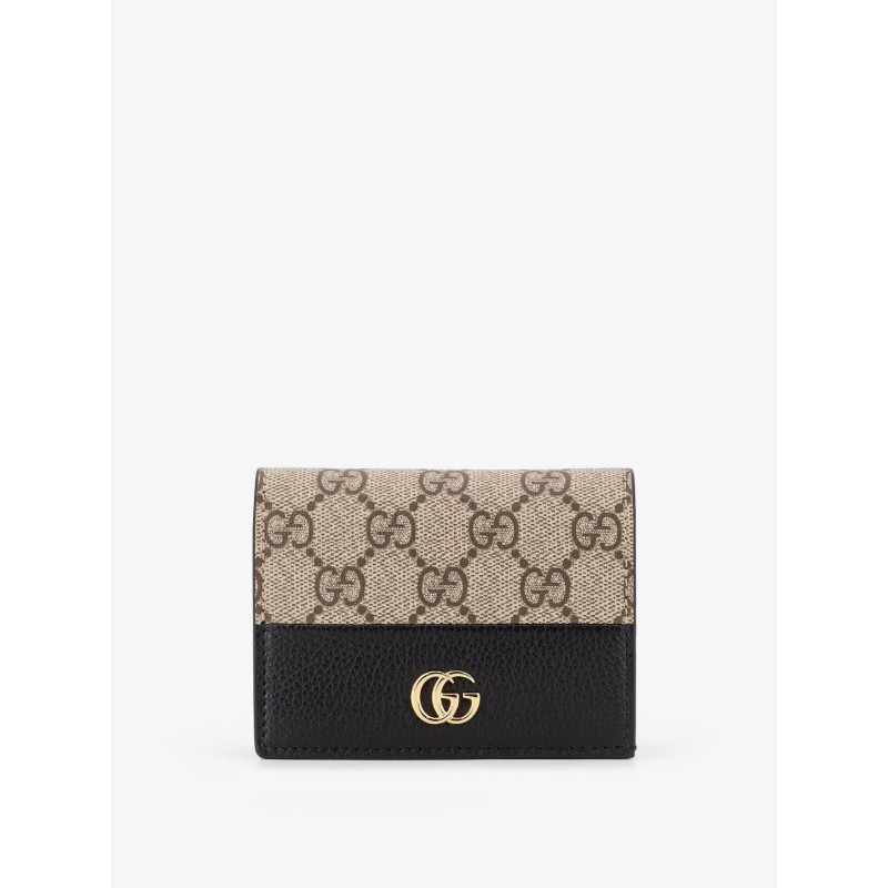 Mini Wallet leather and GG Supreme Fabric card holder