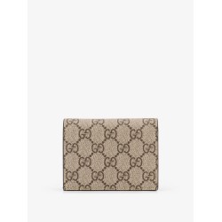 Mini Wallet leather and GG Supreme Fabric card holder