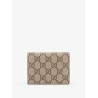 Mini Wallet leather and GG Supreme Fabric card holder