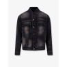 Denim jacket with embroidered logo on the front