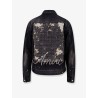Denim jacket with embroidered logo on the front