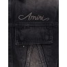 Denim jacket with embroidered logo on the front