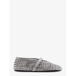 Ballet Flats suede and rubber ballerinas with glass eyelets