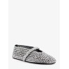 Ballet Flats suede and rubber ballerinas with glass eyelets