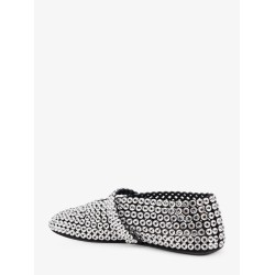 Ballet Flats suede and rubber ballerinas with glass eyelets