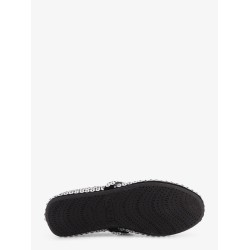 Ballet Flats suede and rubber ballerinas with glass eyelets