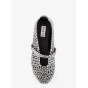 Ballet Flats suede and rubber ballerinas with glass eyelets