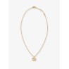 Ovalette metal necklace with golden finish
