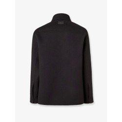 Wool coat with FF embossed detail