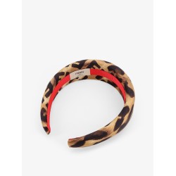 Silk headband with Fendi Leo print