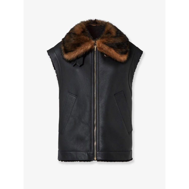 Sleeveless sheepskin jacket