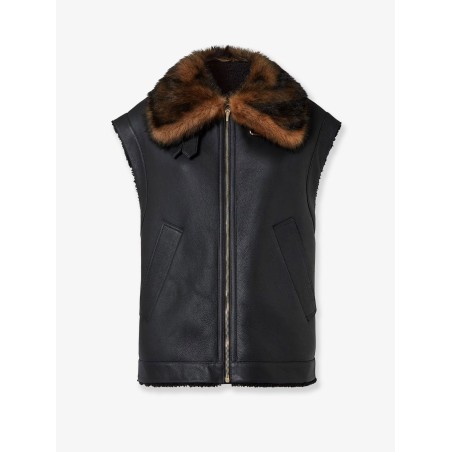 Sleeveless sheepskin jacket