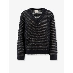 Wool blend sweater with sequins