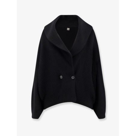 Shawl-Lapel wool cardigan