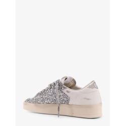 Stardan low-top leather sneakers with glitter profiles