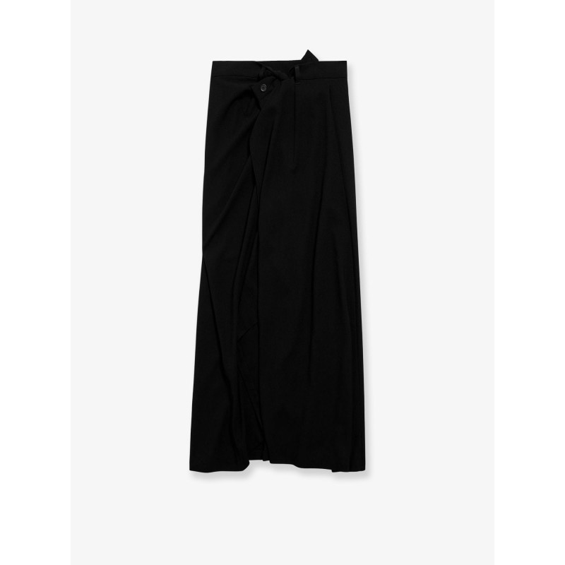 Draped crepe midi skirt