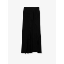 Draped crepe midi skirt