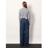 Wide leg jeans with rhinsestones