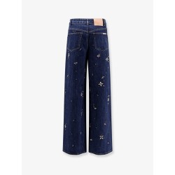 Wide leg jeans with rhinsestones