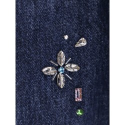 Wide leg jeans with rhinsestones