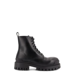 Leather boots with maxi rubber sole
