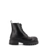 Leather boots with maxi rubber sole
