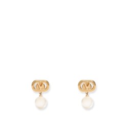 Ovalette metal earrings with Swarovski pearls
