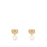Ovalette metal earrings with Swarovski pearls