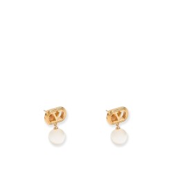 Ovalette metal earrings with Swarovski pearls