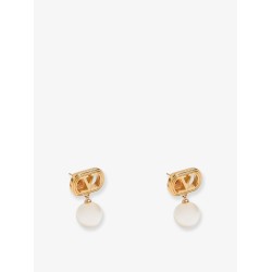 Ovalette metal earrings with Swarovski pearls