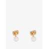 Ovalette metal earrings with Swarovski pearls