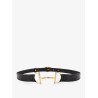Leather belt with maxi metal Horsebit