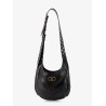Leather Hobo crossbody bag with metal VLogo Signature
