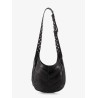 Leather Hobo crossbody bag with metal VLogo Signature