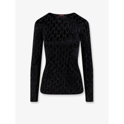 Chenille top with all-over crystal GG motif