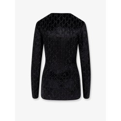 Chenille top with all-over crystal GG motif