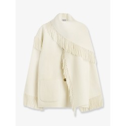 Wool coat with scarf
