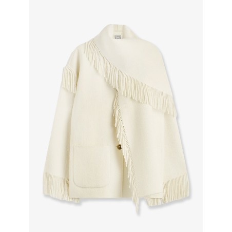 Wool coat with scarf