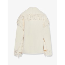 Wool coat with scarf
