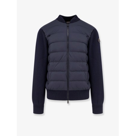 Nylon down jacket with wool sleeves