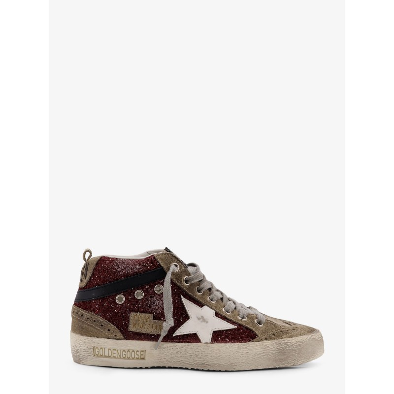 Mid Star Classic high-top suede sneakers with glitter inserts