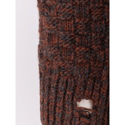 Wool blend sweater with distressed effect