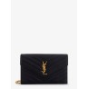 Envelope grain-de-poudre leather clutch bag with Cassandre chain