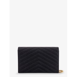 Envelope grain-de-poudre leather clutch bag with Cassandre chain